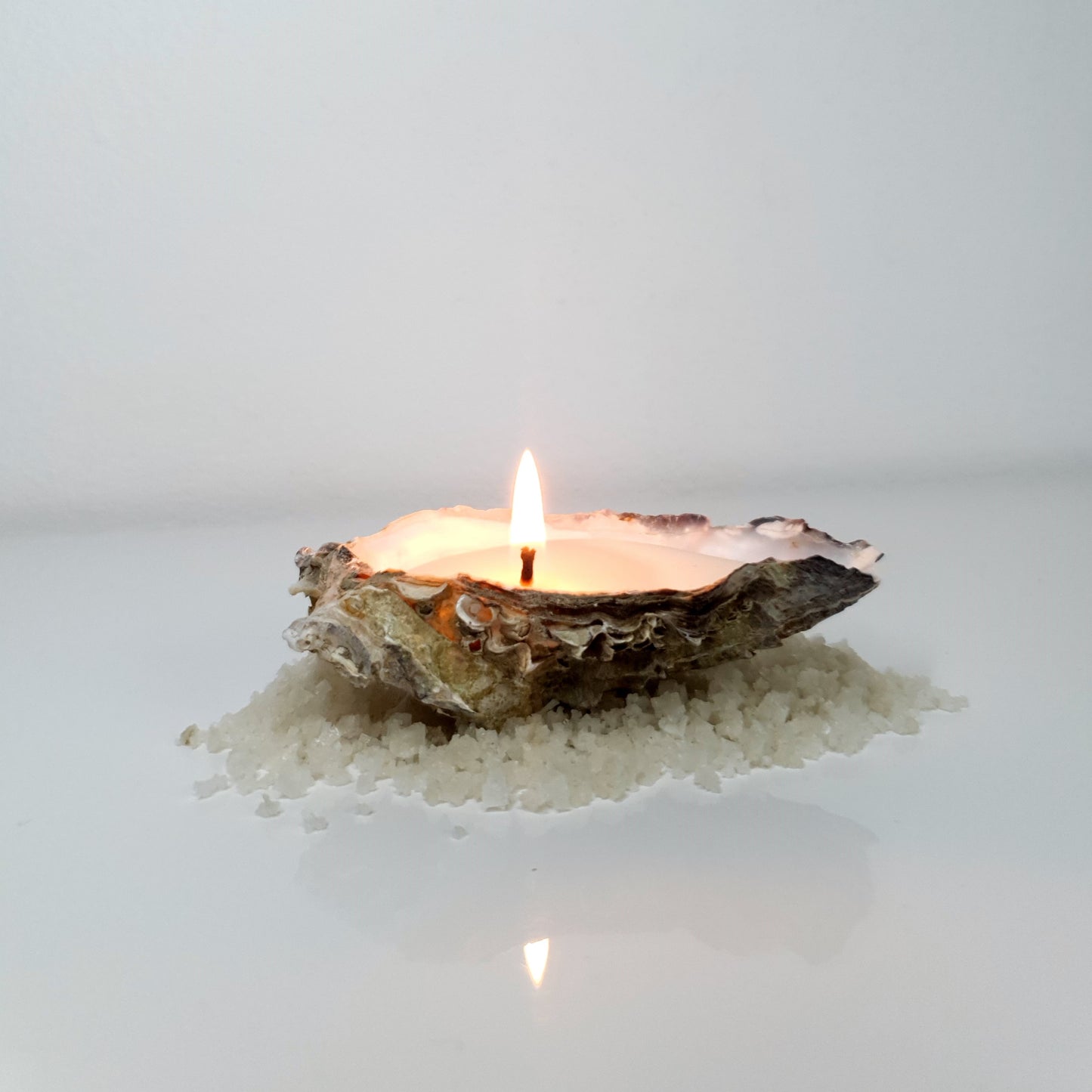 Oyster shell candle - natural