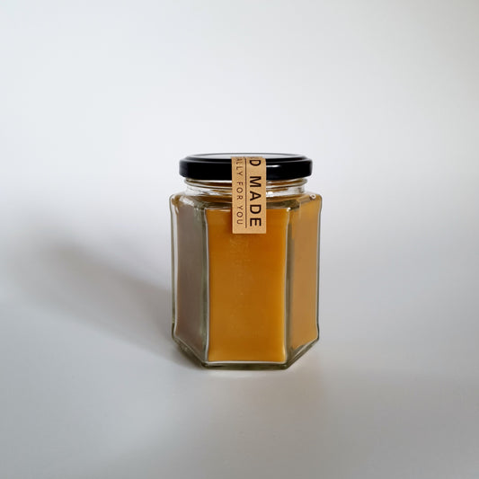 Hexagon glass container candle - L
